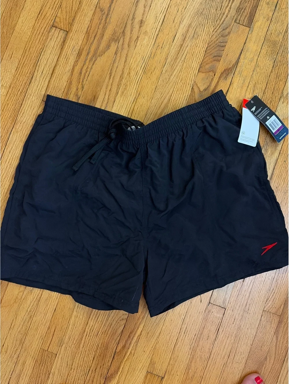 NWT men’s black Speedo short swim trunks